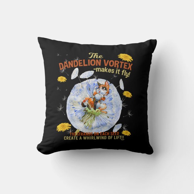 Coussin Dandelion Flowers - Science Seed Facts (Recto)