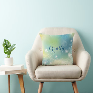 Coussin Dandelions blancs Turquoise Bleu Élégant Personnal