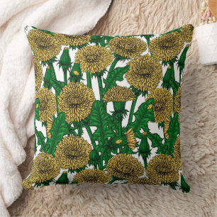 Coussin Dandelions sur blanc