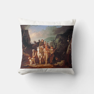 Coussin Daniel Boone escortant des colons 