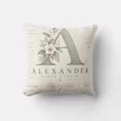 Coussin d'annonce de naissance de bébé Alexander F (Recto)