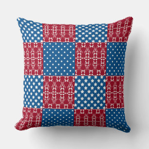 Coussin Dans des tons multicolores sombres, rétro géométri