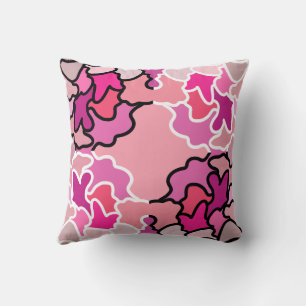 Coussin Dans l'art de motif géométrique rose du milieu du