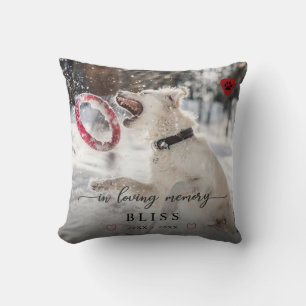 Coussin Dans Loving Memory Pet Photo Paw Print Monogram