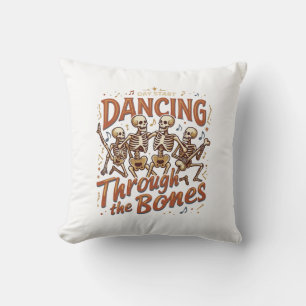 Coussin Danse à travers les squelettes d'Halloween musique
