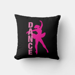Coussin Danse de ballerine rose chaud pour filles