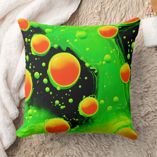 Coussin Danse de bulle néon électrique (Couverture)