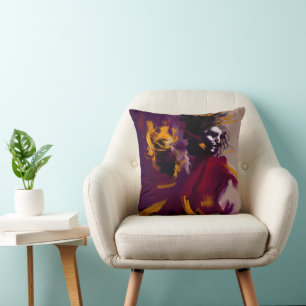 Coussin Danse de l'esprit – Figure abstraite expressive