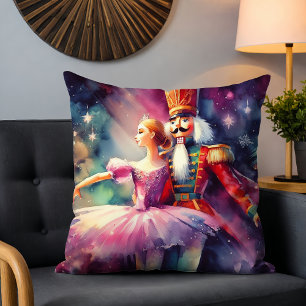 Coussin Danse de Noël de Ballerine Casse-Noisette à l'aqua