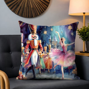 Coussin Danse de Noël de ballerine Casse-Noisette à l'aqua