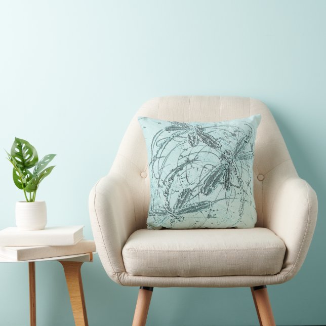 Coussin Danse Douce de la Libellule Bleue (Chaise)
