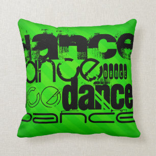 Coussin Danse ; Grandes Têtes Vert Néon