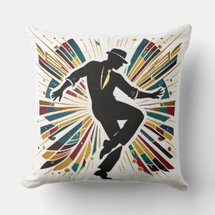 Coussin Danse rétro jazz Art Coloré Élégant Chic Stylé
