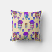 Coussin Danse sous-marine Rainbows soie (Recto)