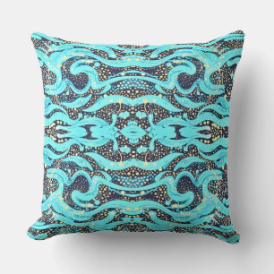 Coussin Danse sous-marine Serpents de mer Motif Abstrait
