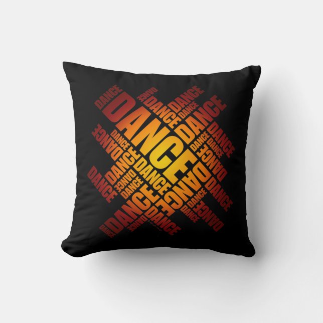 Coussin Danse typographique (feu) (Recto)