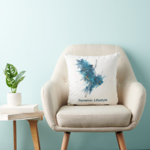 Coussin Danseur Abstrait et Pilule Esthétique Ginkgo doré 
