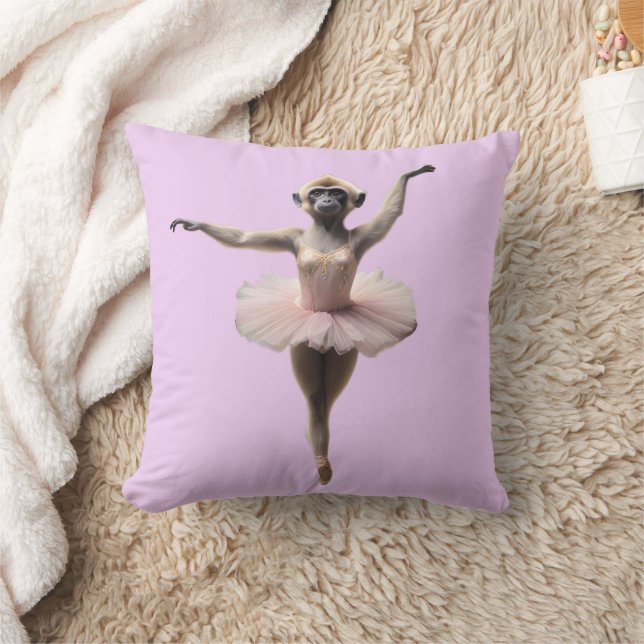 Coussin Danseur De Ballet Gibbon Monkey Dans Un Tutu, (Couverture)