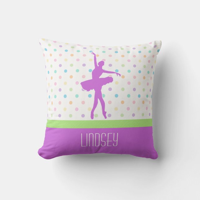 Coussin Danseur de tutu Polka-Pointillé par pastel avec le (Recto)