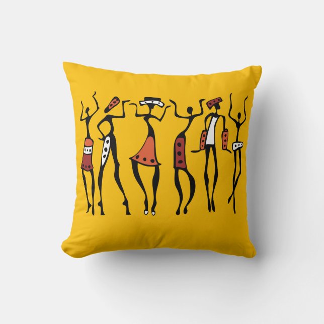 Coussin Danseuse dans le style ethnique traditionnel sans  (Recto)