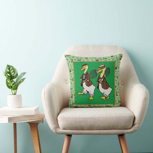 Coussin DAPPER DUCKS sur vert (Chaise)