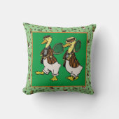 Coussin DAPPER DUCKS sur vert (Recto)