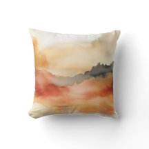 Coussin d'aquarelle de coucher d'or