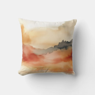 Coussin d'aquarelle de coucher d'or