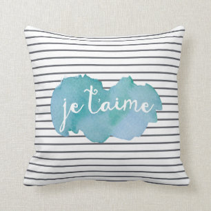 Coussin d'aquarelle graphique Je T'aime