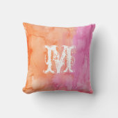 Coussin d'aquarelle initial rose monogramme (Recto)