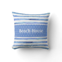 Coussin d'aquarelle nautique à point bleu