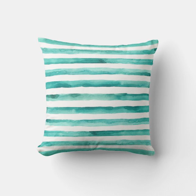 Coussin d'aquarelle turquoise (Recto)