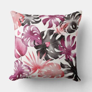 Coussin d'aquarelle violet/noir
