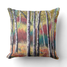 Coussin d'arbre de Aspen Abstrait
