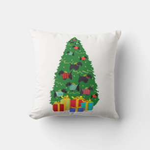 Coussin d'arbre de Noël Scottish Terrier