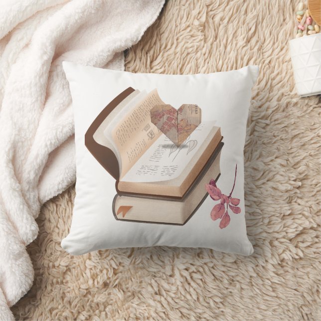 Coussin Dark Academia Aesthetic Pillow | Vintage Books & B (Couverture)