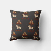 Coussin Dark Carousel Horse Pattern Throw Pillow (Verso)