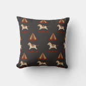 Coussin Dark Carousel Horse Pattern Throw Pillow (Recto)