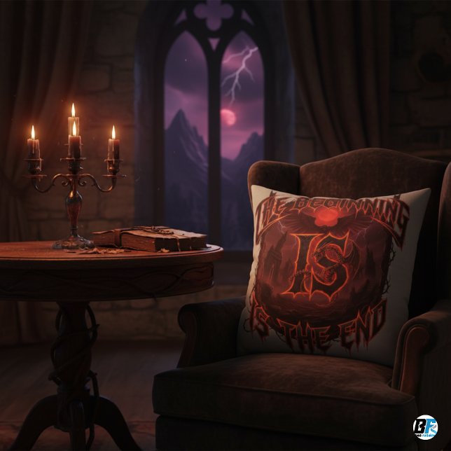 Coussin Dark Fantasy Dragon "Le commencement est la fin" (Créateur téléchargé)