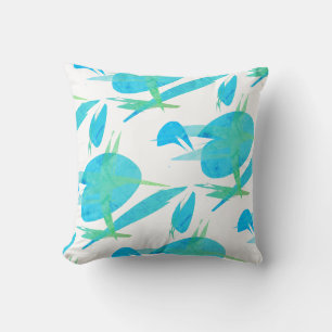 Coussin d'art Abstrait bleu turquoise