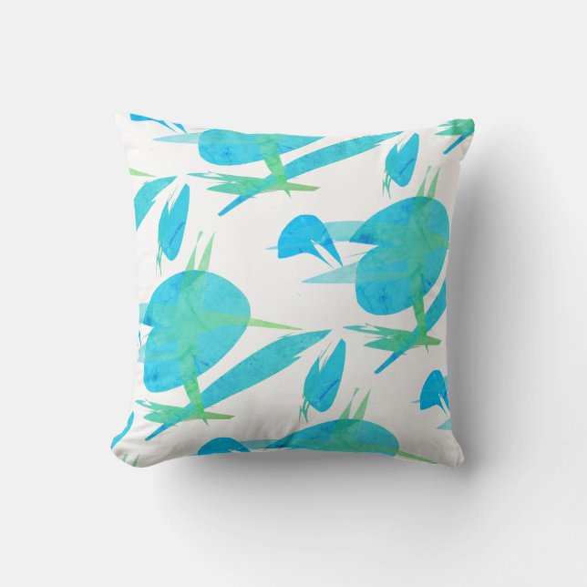 Coussin d'art Abstrait bleu turquoise (Recto)