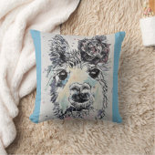 Coussin d'art aquarelle Alpacca Lama Mignon (Couverture)