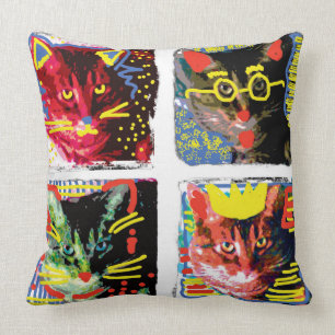 Coussin d'art de bruit de chat tigré