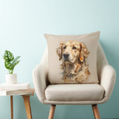 Coussin d'art de chien Retriever doré (Chaise)