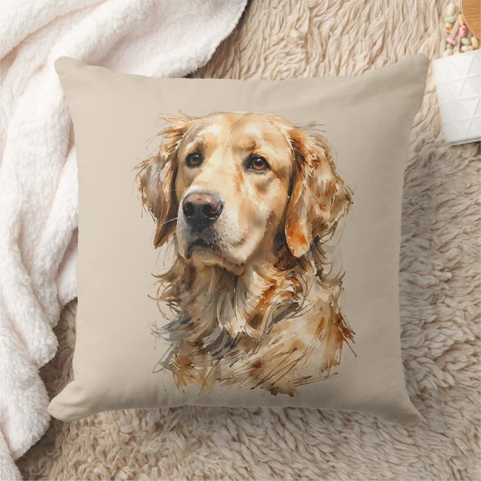 Coussin d'art de chien Retriever doré (Couverture)
