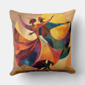 Coussin d'art de danse de couple africain (Verso)