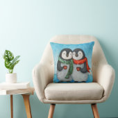 Coussin d'art de pingouin de carreau de couples de (Chaise)