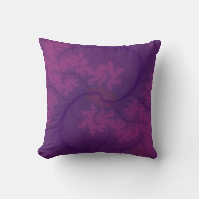 Coussin d'art fractal violet (Recto)