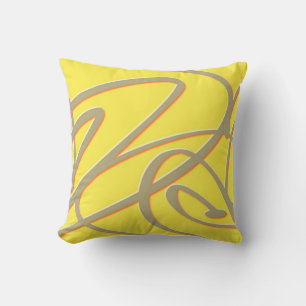 Coussin d'art jaune atomique du milieu du siècle