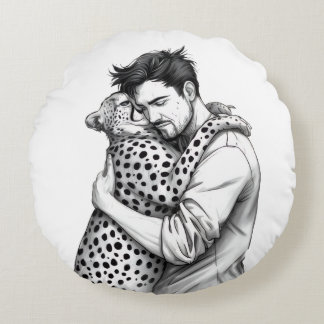 Coussin d'art monochrome représentant un lien entr